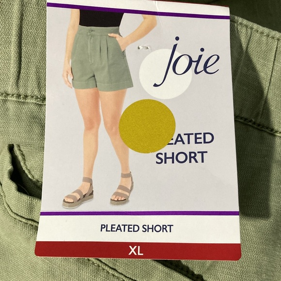 Joie Pleated Short, XL, Faded Cactus, Style JE3364 - Picture 10 of 16